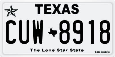 TX license plate CUW8918