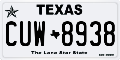 TX license plate CUW8938