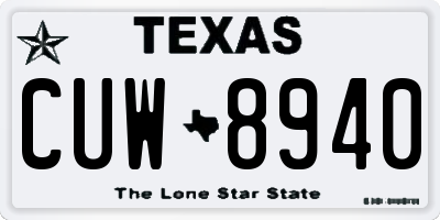 TX license plate CUW8940
