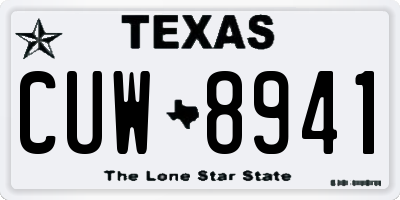 TX license plate CUW8941