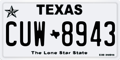 TX license plate CUW8943