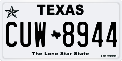 TX license plate CUW8944