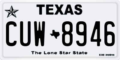 TX license plate CUW8946