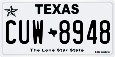 TX license plate CUW8948