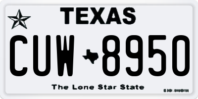 TX license plate CUW8950