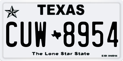 TX license plate CUW8954