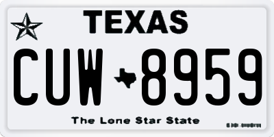TX license plate CUW8959