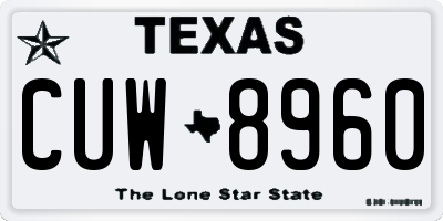 TX license plate CUW8960