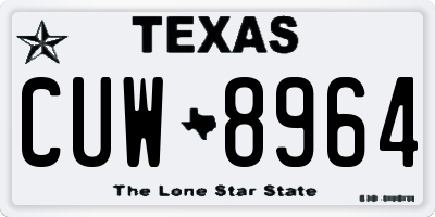 TX license plate CUW8964