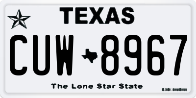 TX license plate CUW8967