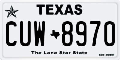 TX license plate CUW8970