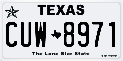 TX license plate CUW8971