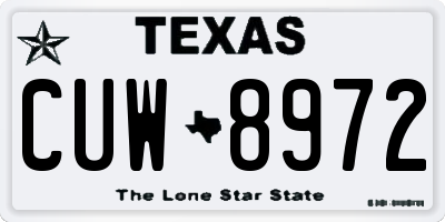 TX license plate CUW8972