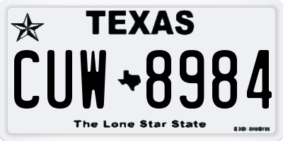 TX license plate CUW8984