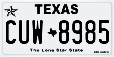 TX license plate CUW8985