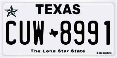 TX license plate CUW8991