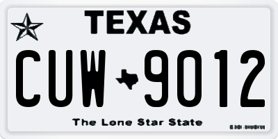 TX license plate CUW9012