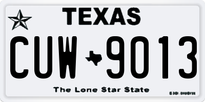 TX license plate CUW9013