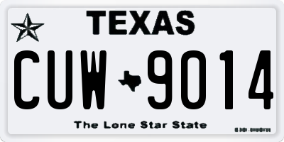 TX license plate CUW9014