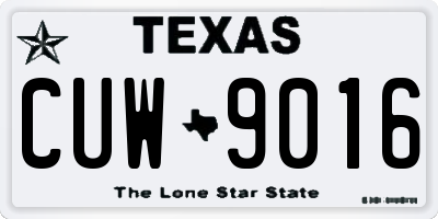 TX license plate CUW9016