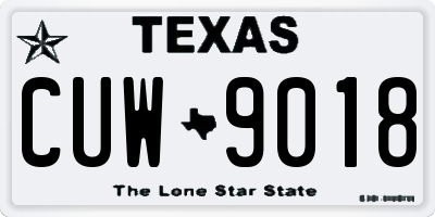 TX license plate CUW9018