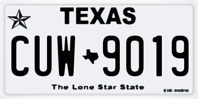 TX license plate CUW9019