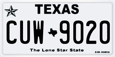 TX license plate CUW9020