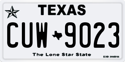 TX license plate CUW9023