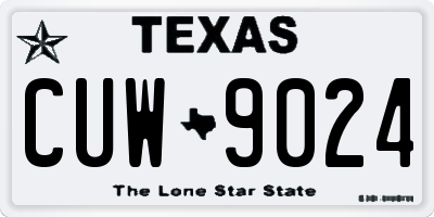 TX license plate CUW9024