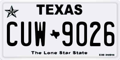 TX license plate CUW9026