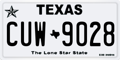 TX license plate CUW9028