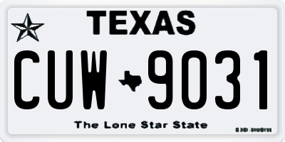 TX license plate CUW9031