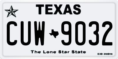 TX license plate CUW9032