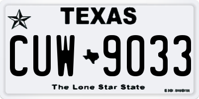 TX license plate CUW9033