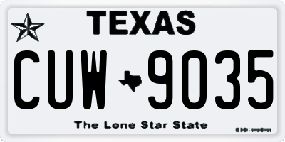 TX license plate CUW9035