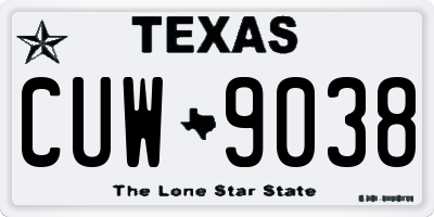 TX license plate CUW9038