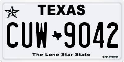TX license plate CUW9042
