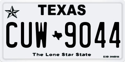 TX license plate CUW9044