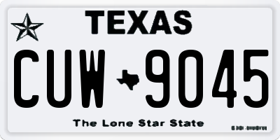 TX license plate CUW9045