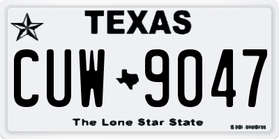 TX license plate CUW9047