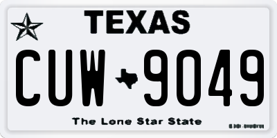 TX license plate CUW9049