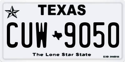 TX license plate CUW9050