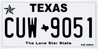 TX license plate CUW9051