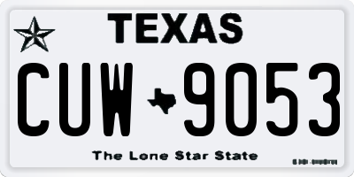 TX license plate CUW9053