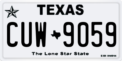 TX license plate CUW9059
