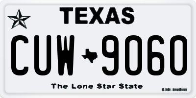 TX license plate CUW9060