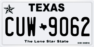 TX license plate CUW9062