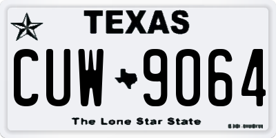 TX license plate CUW9064