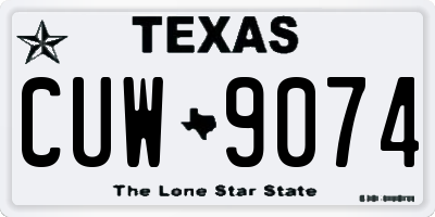 TX license plate CUW9074