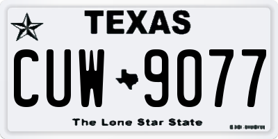 TX license plate CUW9077
